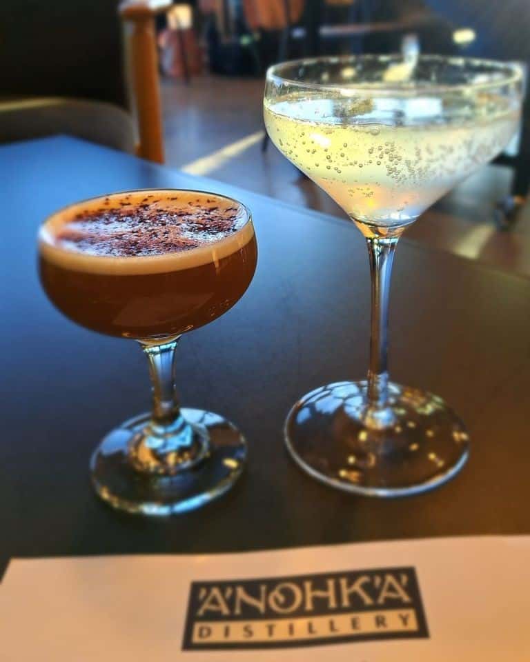 The Hwy 770 and L-Train Cocktails from Anhoka Distillery in Parkland County Alberta near Edmonton
