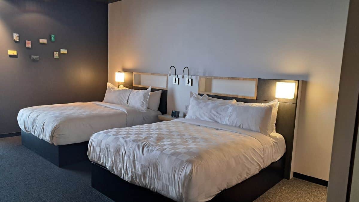 The rooms at the Alt Hotel in downtown Winnipeg Manitoba are modern and contemporary