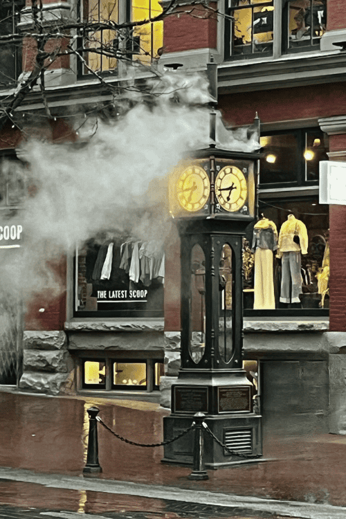 The Gastown Steam clock in Vancouver, British Columbia