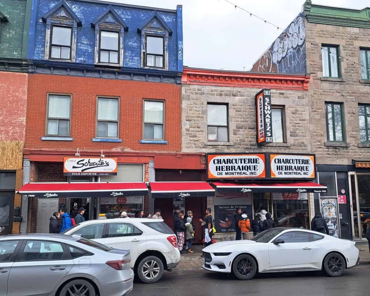 Schwartz's Deli is famous for their incredibly tender Montreal smoked meat. They still operate in the original location and use the original recipe.