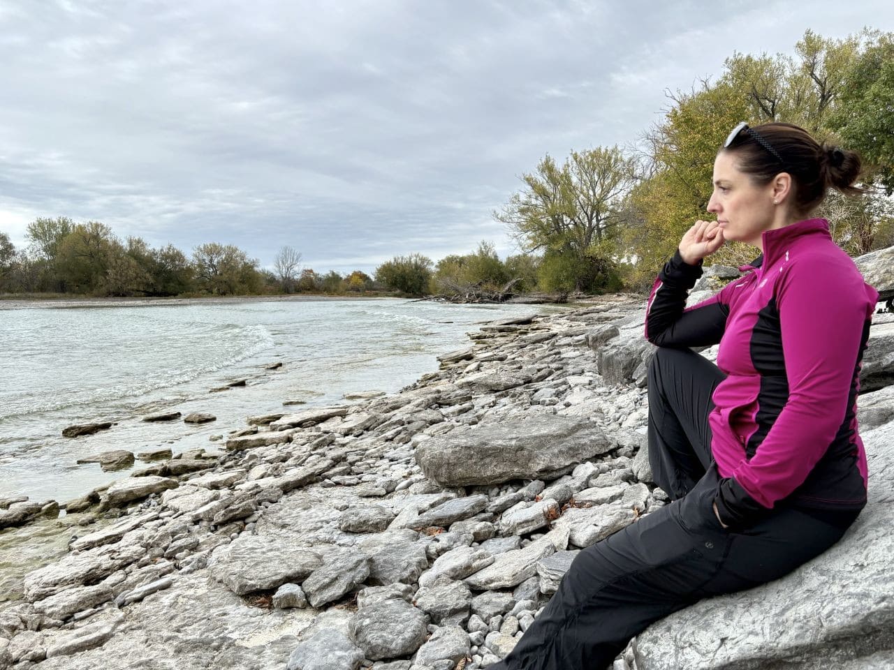Enjoying the energy at Prince Edward County Point Beach in Ontario Canada.
