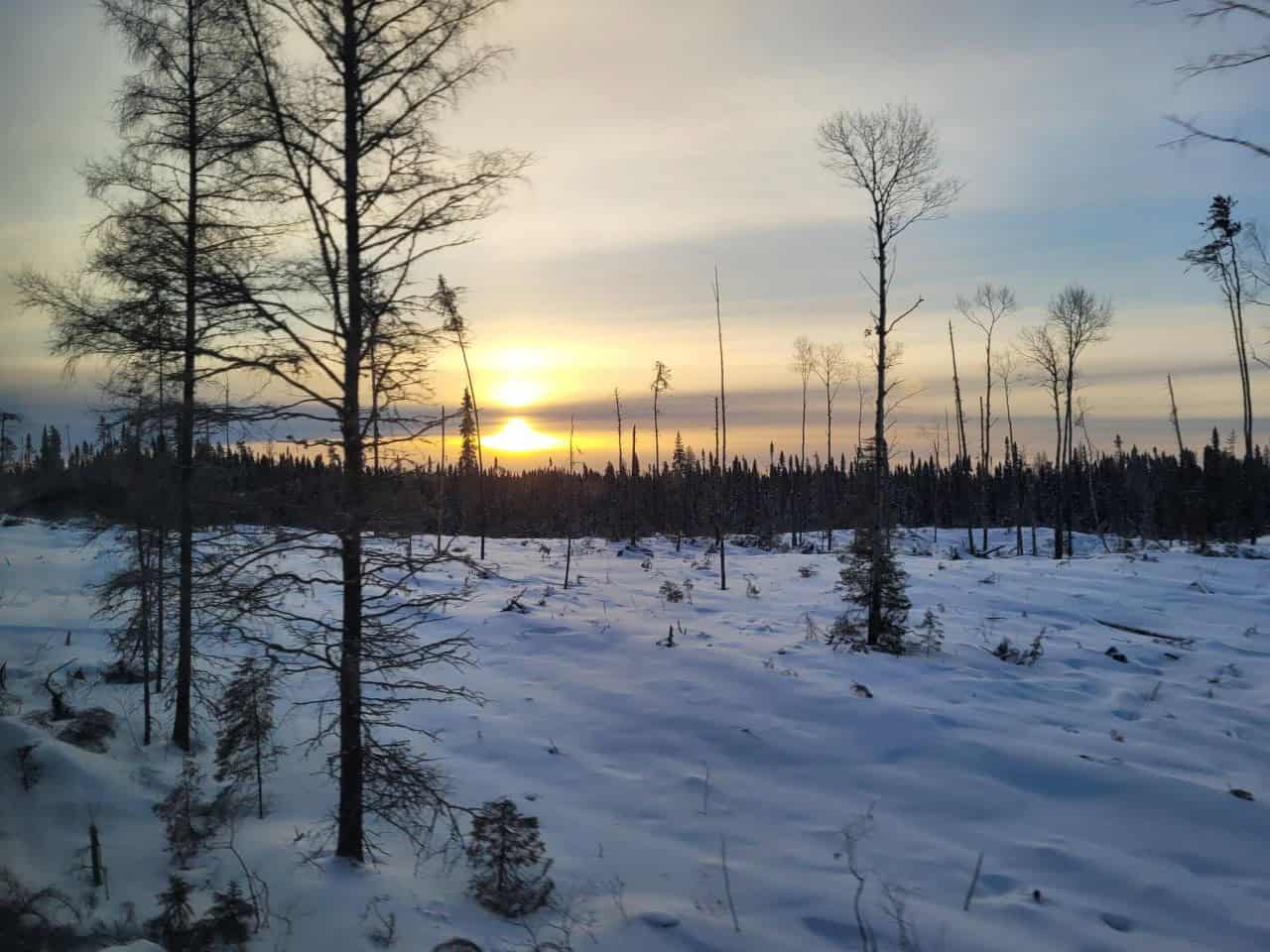 Winter transforms the view from VIA Rail’s The Canadian, revealing frozen lakes, snow-draped forests, and open prairie skies that create a peaceful, uninterrupted panorama across Canada’s vast landscapes.
