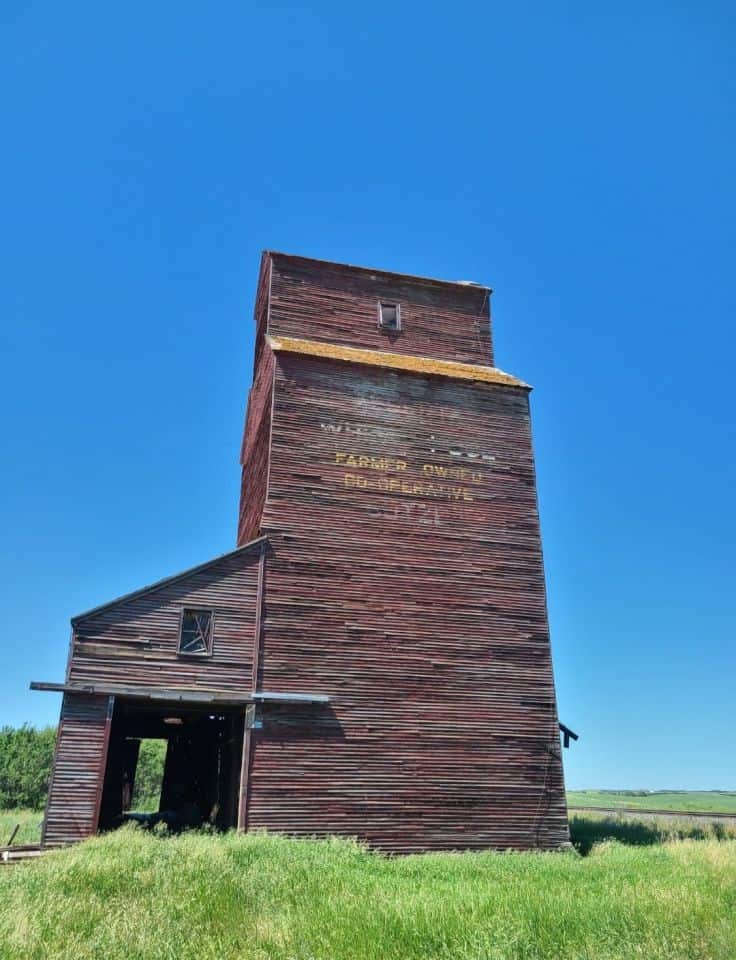A prairie road trip will lead you passed many new and old grain elevators in Alberta and Saskatchewan Canada.