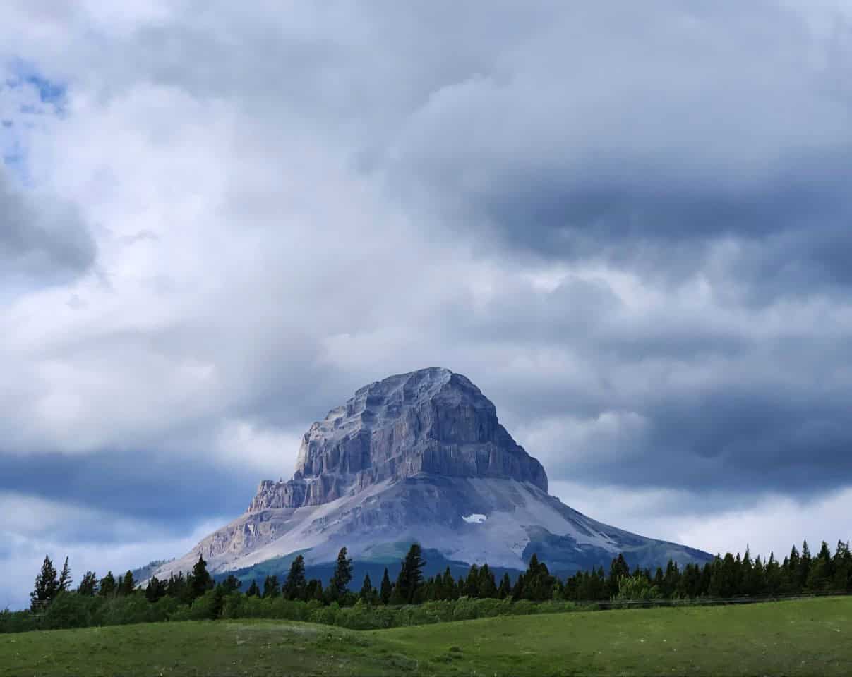 An eye catching mountain in Southern Alberta. The Crowsnest Mountain
