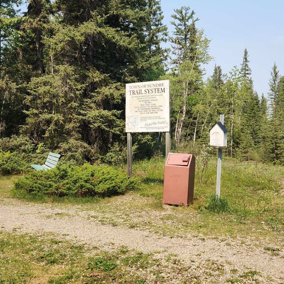 Sundre offers plenty of hiking and biking trails right in the town along the Red Deer River in Alberta Canada