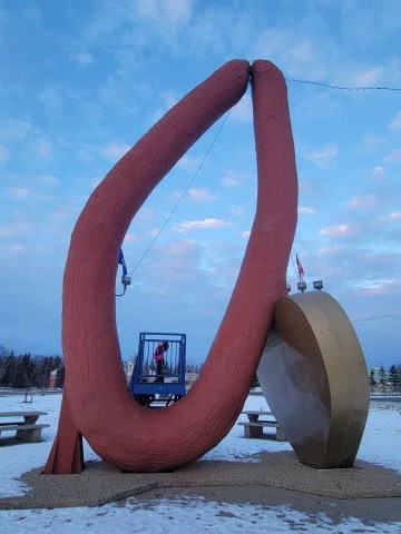 Gigantic roadside attraction in eastern Alberta Canada Mundare