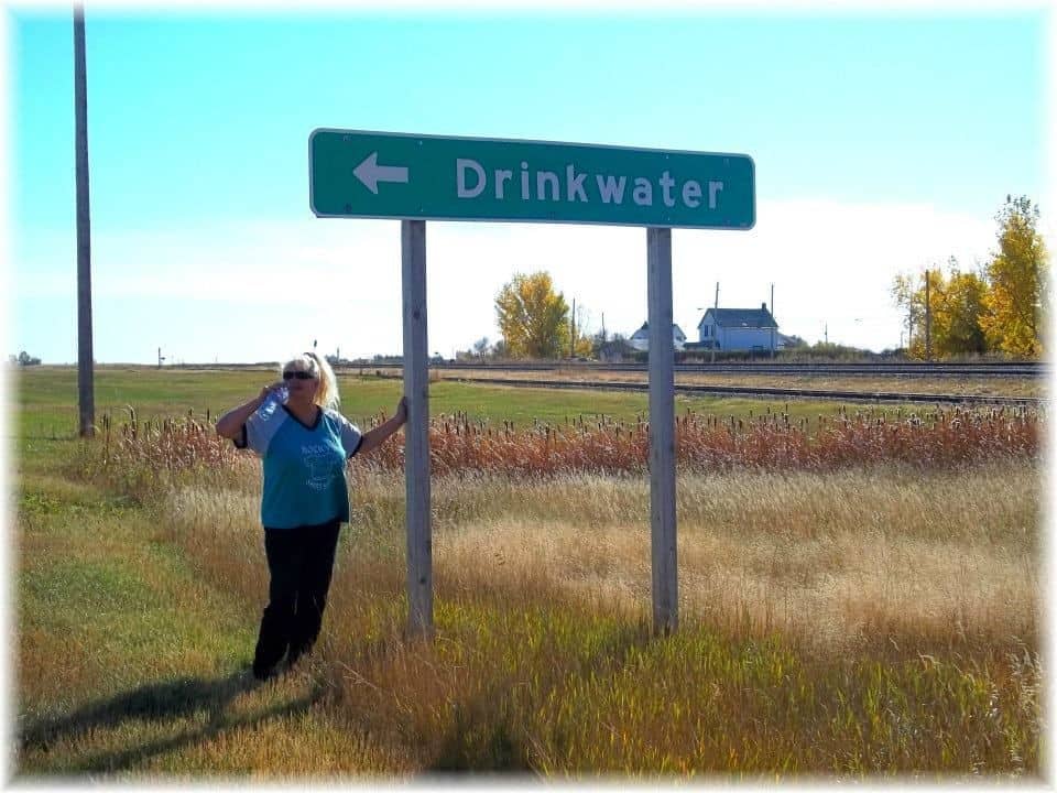 Having a drink at Drinkwater Saskatchewan