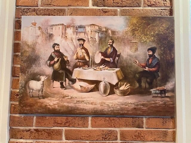 Georgian Art while eating at Tiflisi Restaurant in Toronto Ontario, Canada.