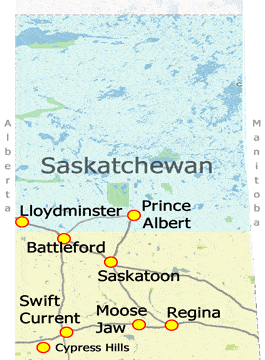 Saskatchewan, Canada Regional Map