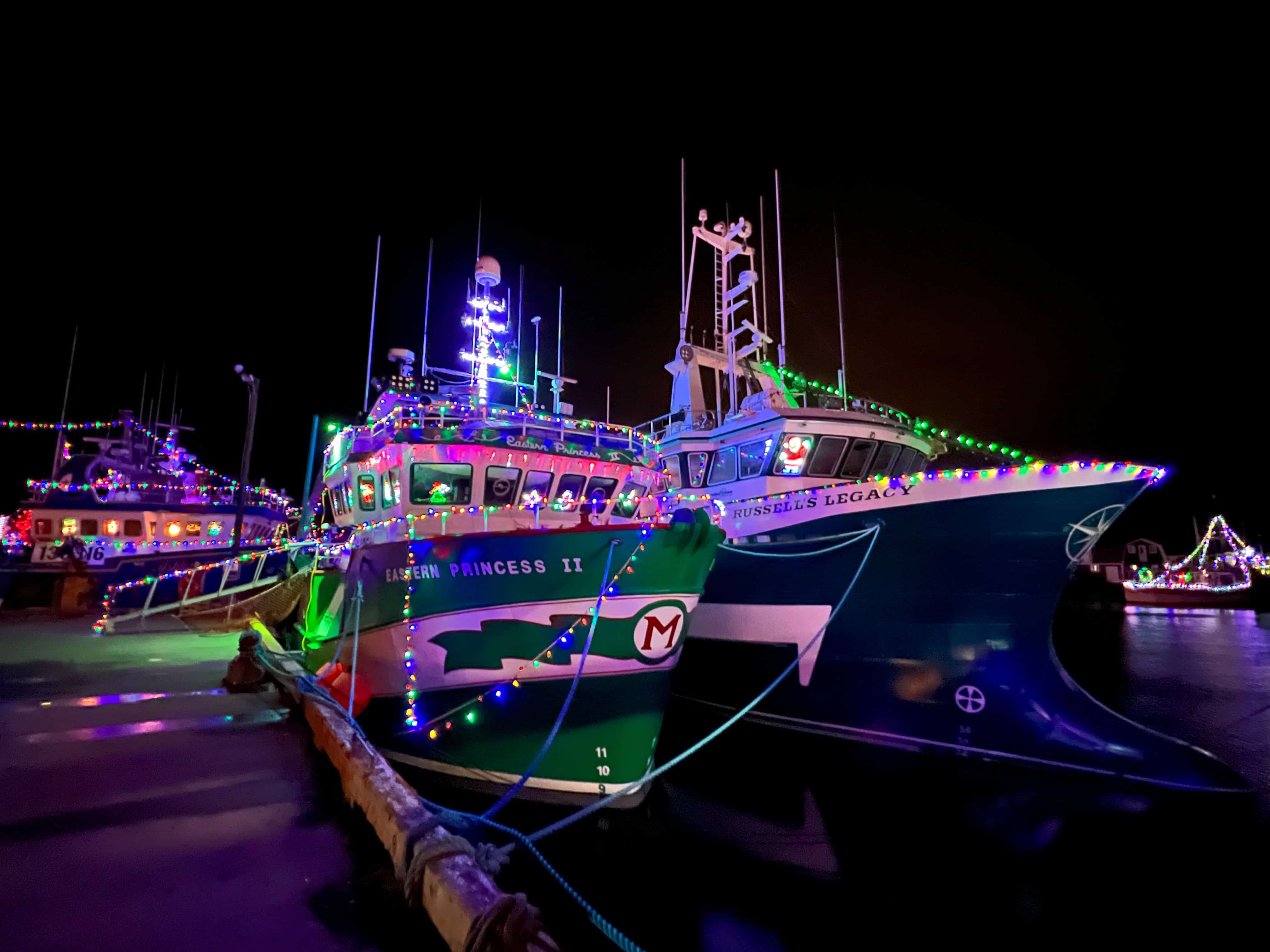 Cora Lee Rennie - Fishing Boat Christmas Lights in Newfoundland Canada