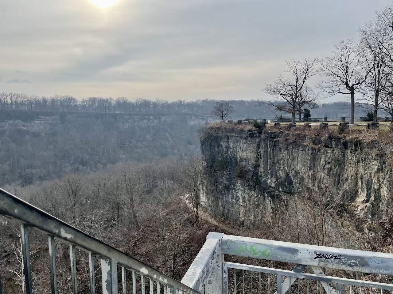 Niagara Glen Trail Staircase  - As we descended the staircase down into the Niagara Gorge, I stopped for a moment to admire the view from this spot. This was one of many amazing views along the Niagara Glen Trail in Niagara Falls, Ontario, Canada.