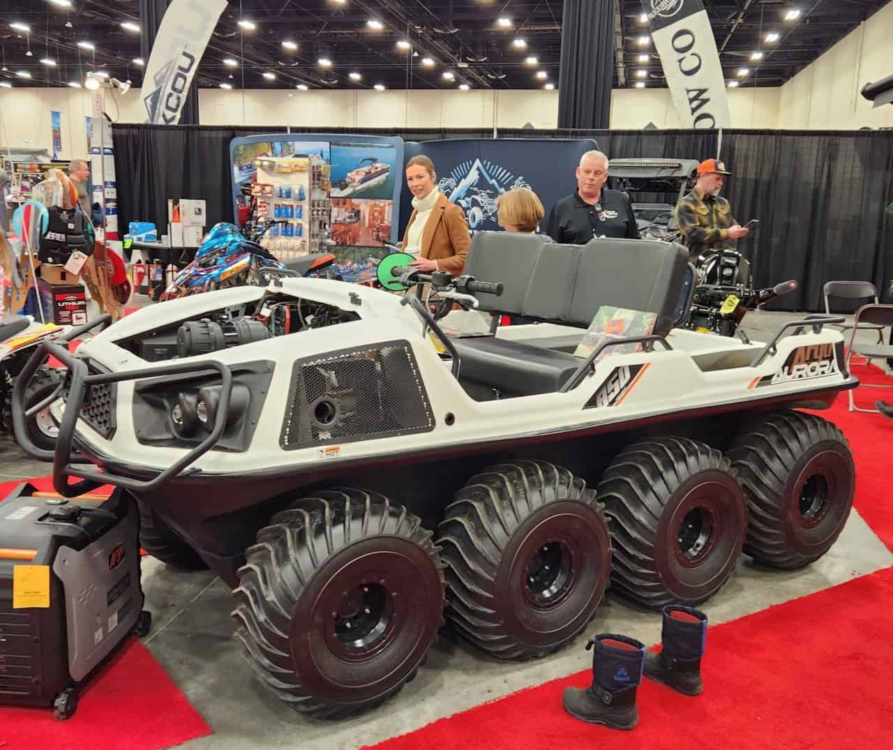 Argo at the Boat and Outdoor Show 2024 - The Argos have come a long ways in recent years. Such a neat piece of equipment, no season slows down an Argo! They drive on land, and can float on water!