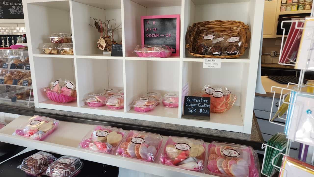 Valentine's Treats in Olds Alberta  - The Cocoa Tree Bakery had a delightful display of Valentines goodies to choose from still, on Family Day weekend. 