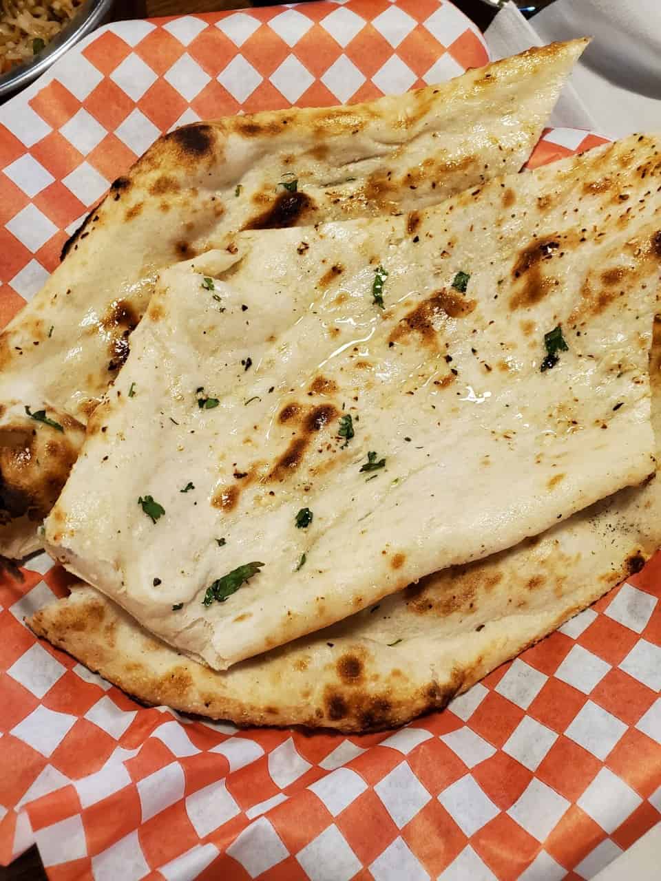 Garlic Naan Bread in High River  - This garlic naan bread was soooooo good. Can't eat at an Indian restaurant without getting some naan bread!