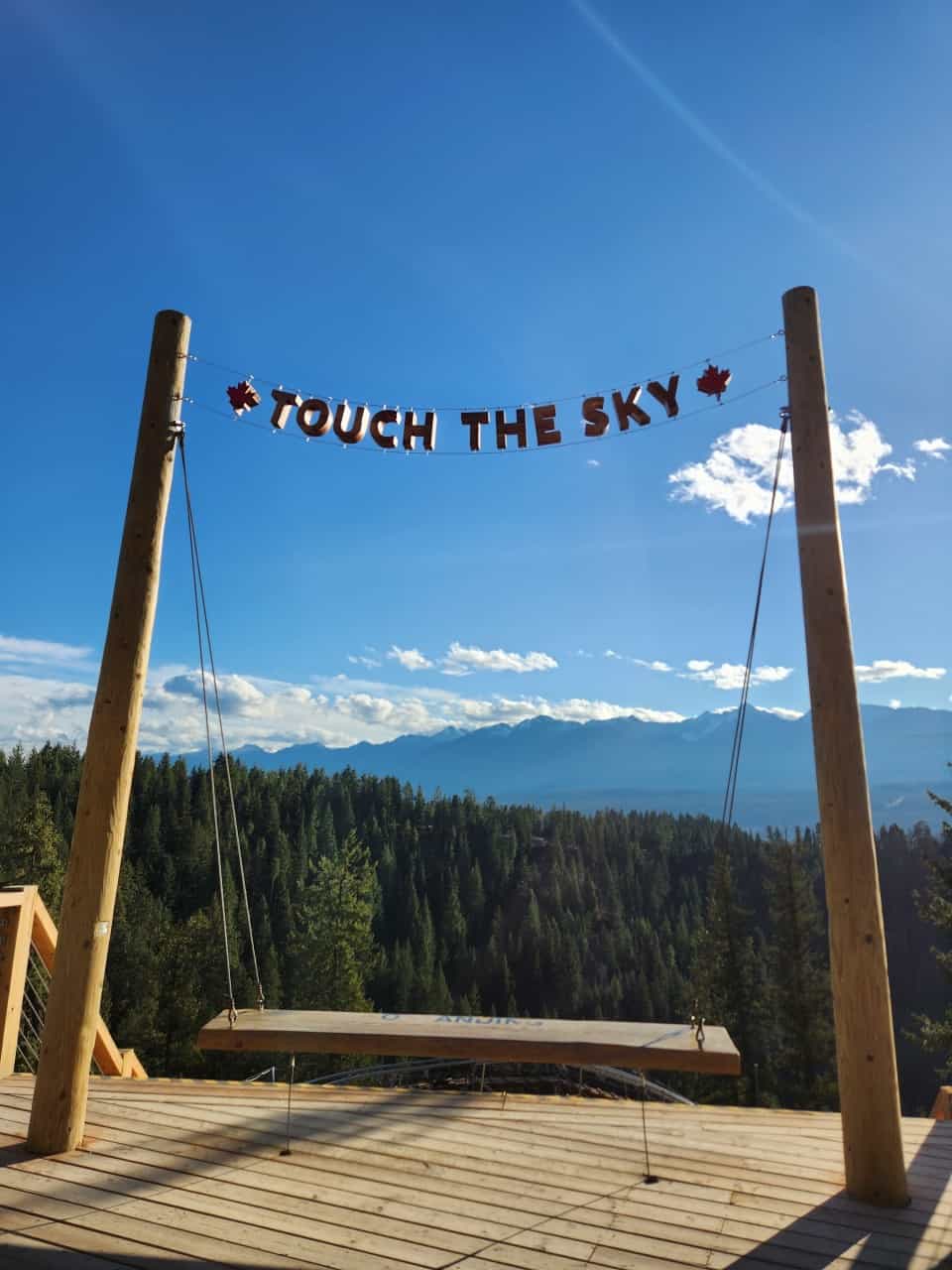 Touch the Sky Swing  - A beautiful spot to stop for photo opportunities right before you cross the lower suspension bridge. 