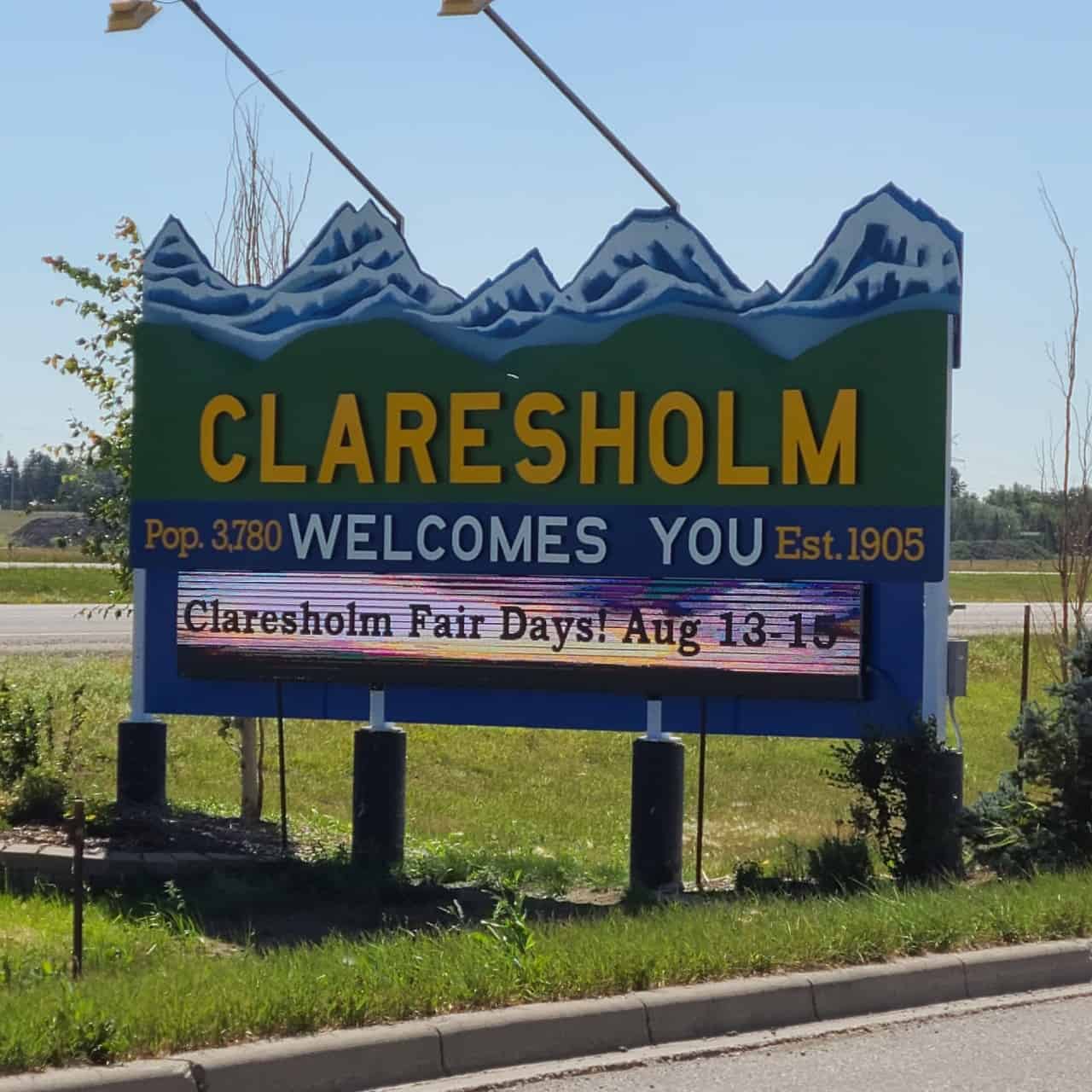Claresholm, Alberta  - Town sign