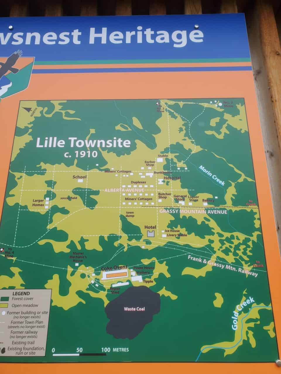 Old Layout of Lille Ghost Town - This Alberta Ghost Town has a nice picture of how town used to be laid out back in the early 1900s