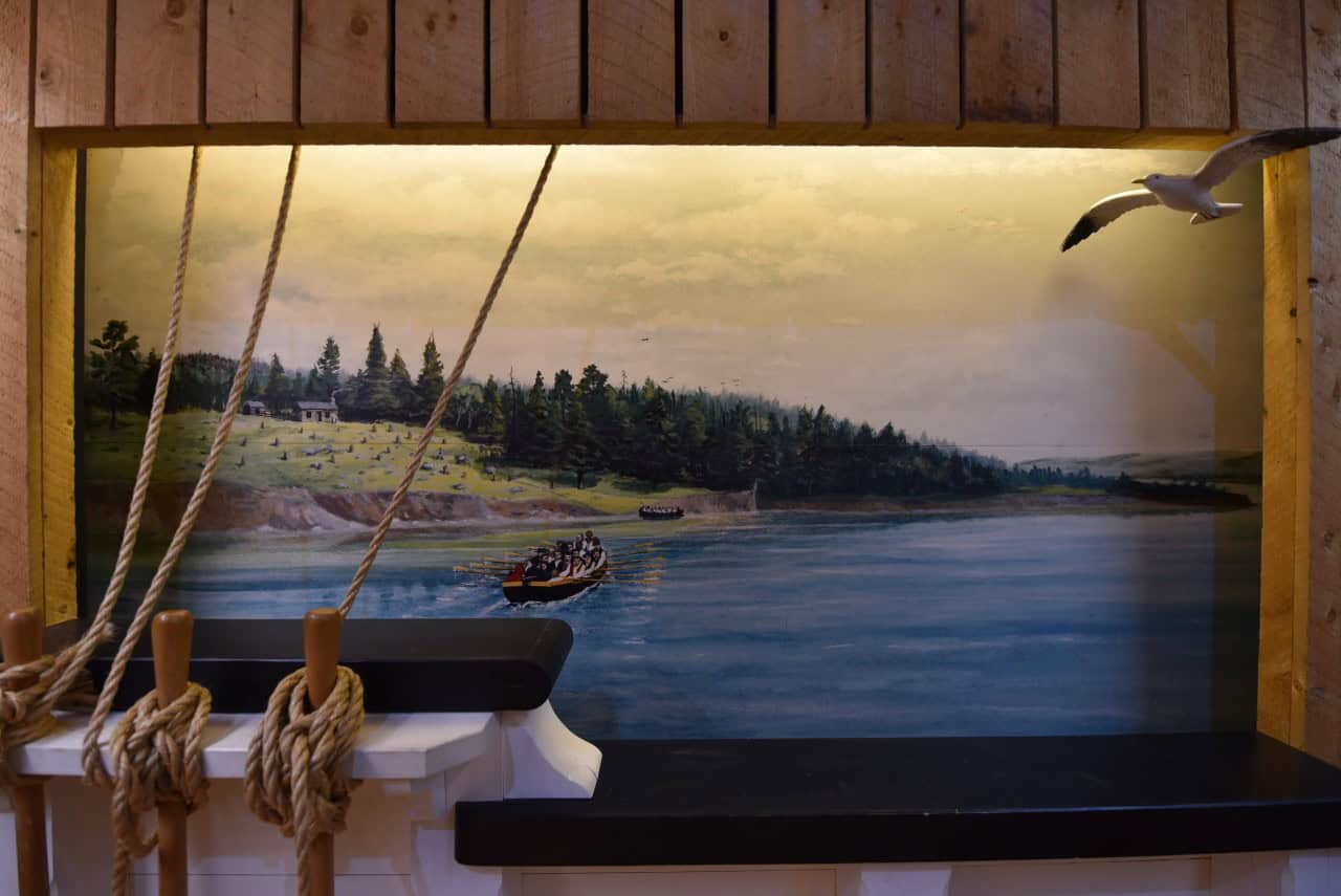 Displays at the Hector Heritage Quay Museum explain life of early settlers - Visitors to the Hector Heritage Quay in Pictou, NS can explore numerous displays inside the museum which help us understand what life was like for the first Scottish settlers who immigrated to Nova Scotia before they left home, during the journey to the new world, and after they arrived.
