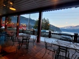 Sunset View at Waypoint Restaurant and Bar - Kaslo B.C Canada 