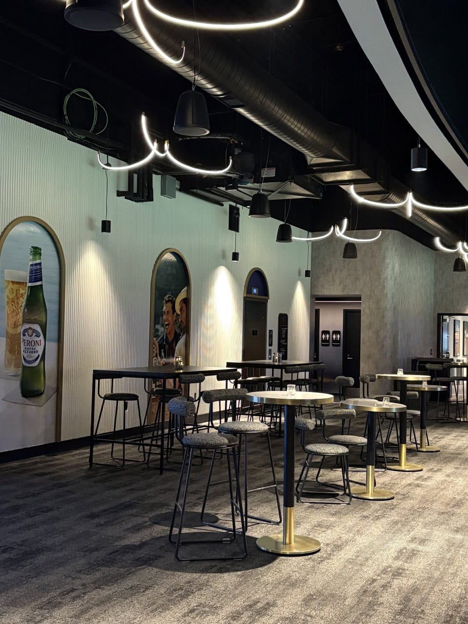 Relaxed-Atmosphere-House-of-Peroni - There was a relaxed atmosphere and comfortable seating for guests watching the Toronto Rock game from the House of Peroni Lounge at the TD Coliseum in Hamilton, Ontario, Canada.