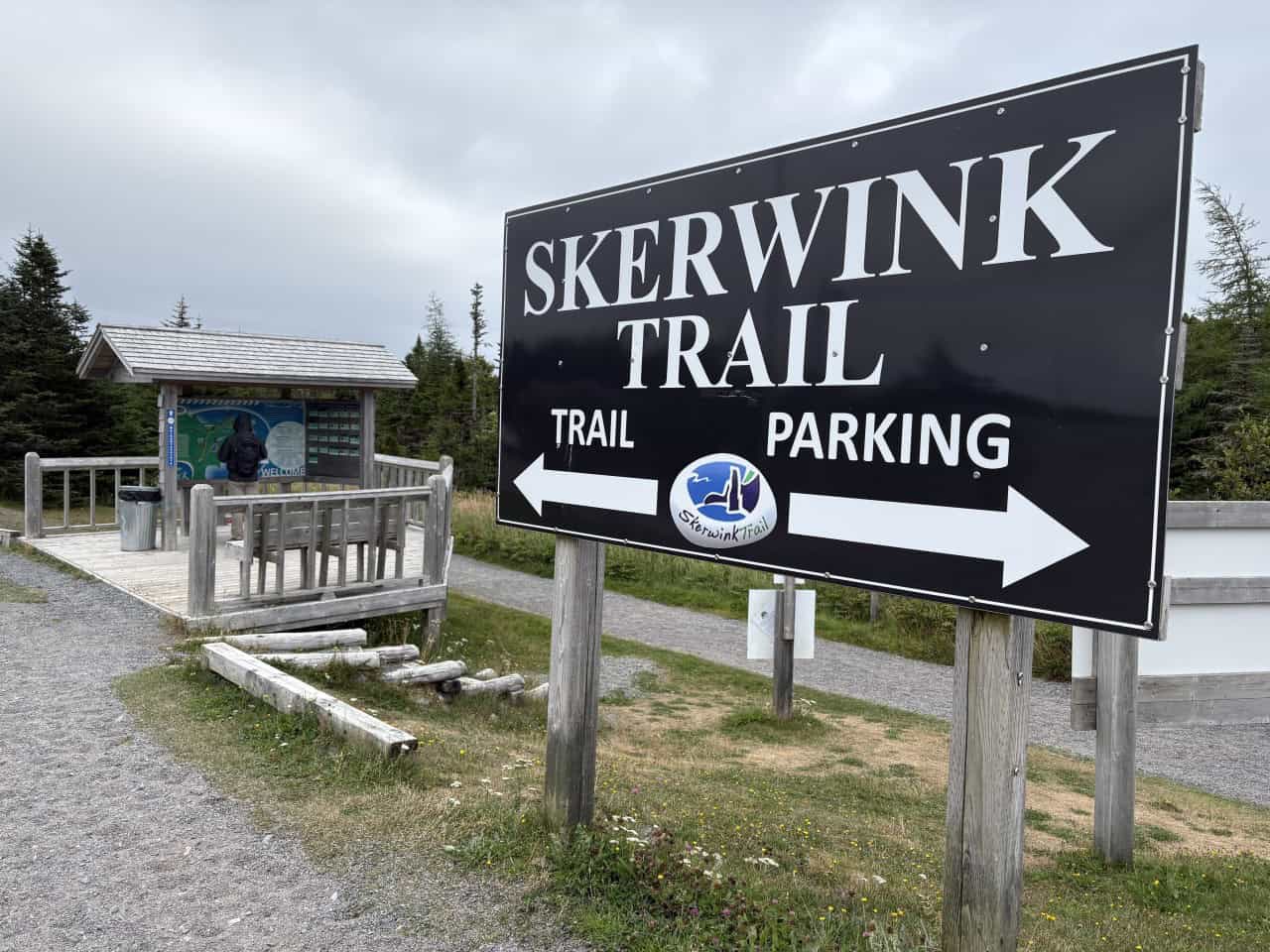 Skerwink-Trail-sign-Newfoundland-Canada - This large sign clearly shows visitors exactly where the Skerwink Trail starts and where they should park.