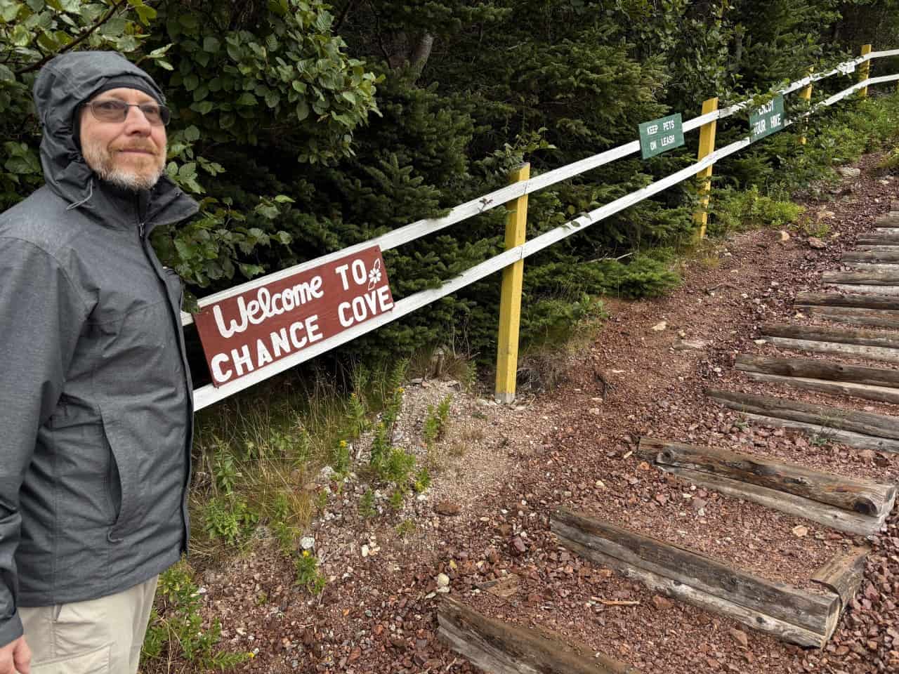 Rainy-Hike-Start-at-Chance-Cove - It was raining when we started, but we didn't want to miss an opportunity to explore the Chance Cove Coastal Hiking Trail in Newfoundland, Canada.