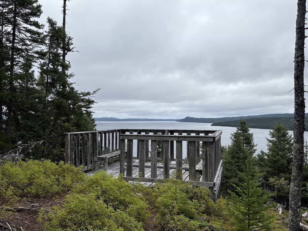 Viewing-Platform-on-Goodyears-Cove-HIke - The sturdy wooden platforms provided a beautiful view overlooking Goodyear's Cove in South Brook, Newfoundland, Canada.