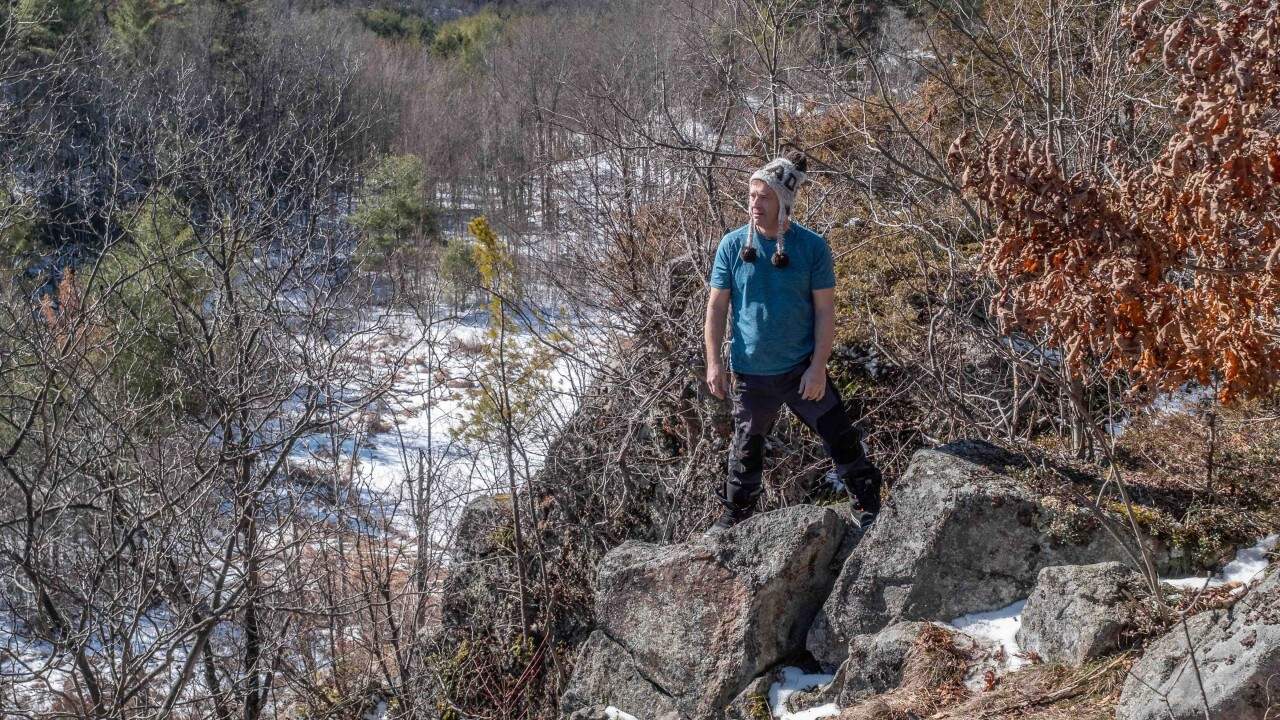 Standing-on-top-of-the-world - Hiking on top of the Canadian Shield at Marble Rock Conservation Area in Ontario, Canada