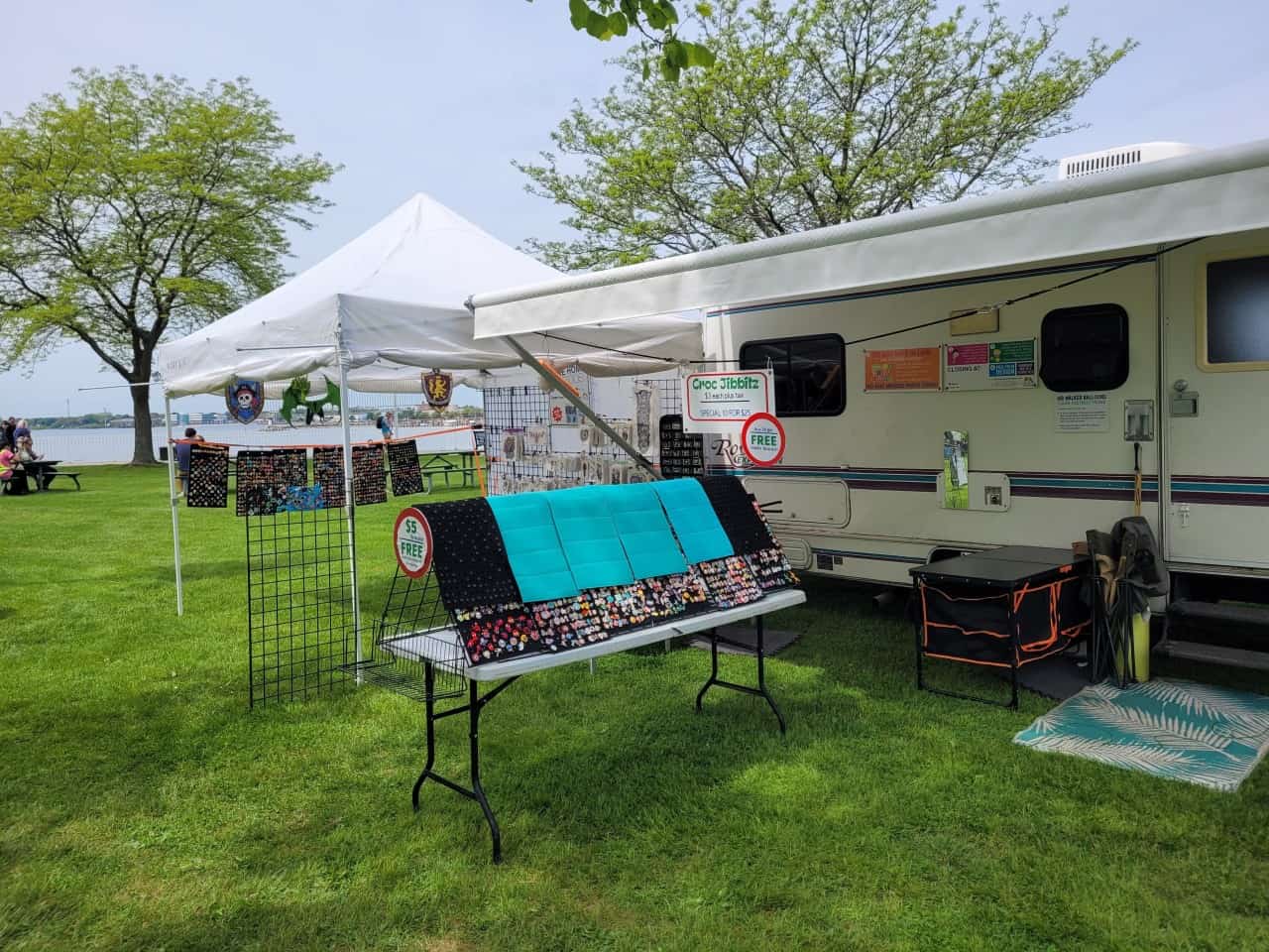 Vendors at Sarnias Annual Poutine Fest  - Sarnia Ontario Canada  - Come out and browse several vendor booths at Sarnias Annual Poutine Fest at beautiful Centennial Park  - Sarnia Ontario Canada 