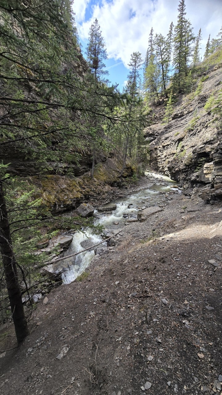 Canyon Trail Near Nordegg Alberta - Narrow canyon trails and rugged Rocky Mountain terrain make the Tershishner Creek hike a rewarding outdoor adventure in David Thompson Country near Abraham Lake