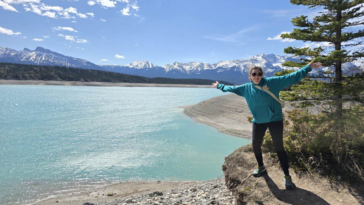 Abraham Lake Viewpoint Near Allstones - Taking in the beautiful Alberta scenery for the first time at Abraham Lake in Alberta Canada 