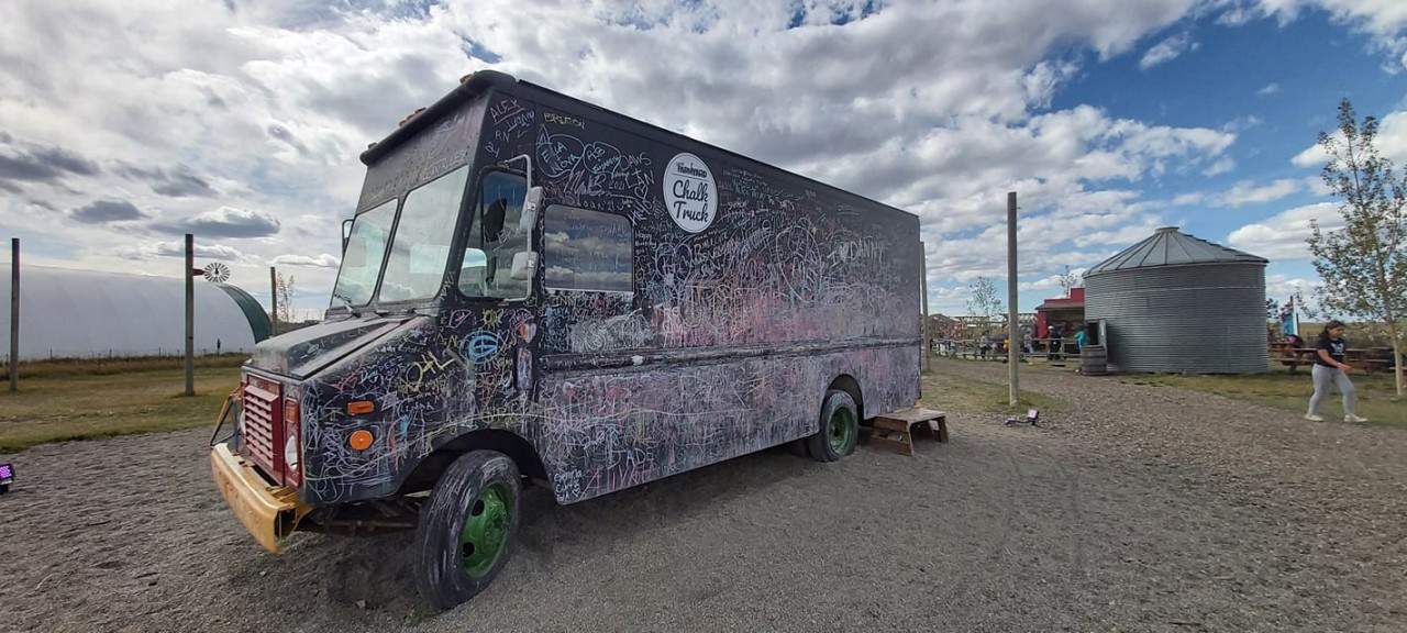 Calgary Farmyard - Sign your name or doodle on the cool Chalk Truck