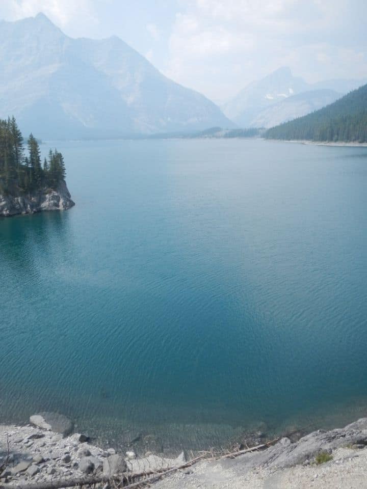 Upper Kananaskis Lake Views  - Upper Kananaskis Lake, Alberta. On a beautiful August day. Super smokey from all the forest fires over the summer.