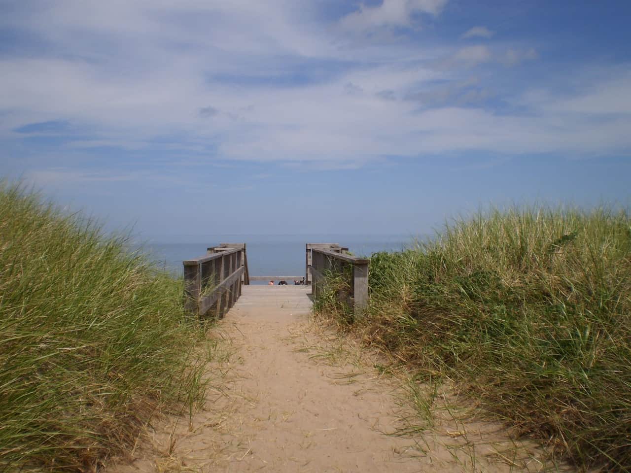 Boardwalk Dunes in Nova Scotia - Boardwalk protects the sand dunes at Melmerby Beach Provincial Park in Nova Scotia