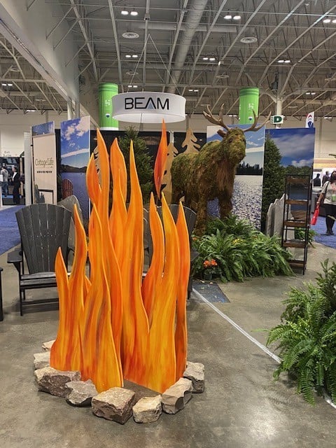 Campground Display at the National Home Show in Toronto, Canada - A campground display can be seen at the 2023 National Home Show in Toronto, Ontario, Canada.
