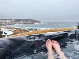 Hot Tub With Ocean View in Pouch Cove Newfoundland Canada 