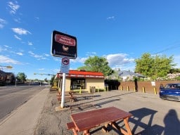 Outdoor seating at Inglewood Drive-In Restaurant - Calgary Alberta Canada 2023-05-24