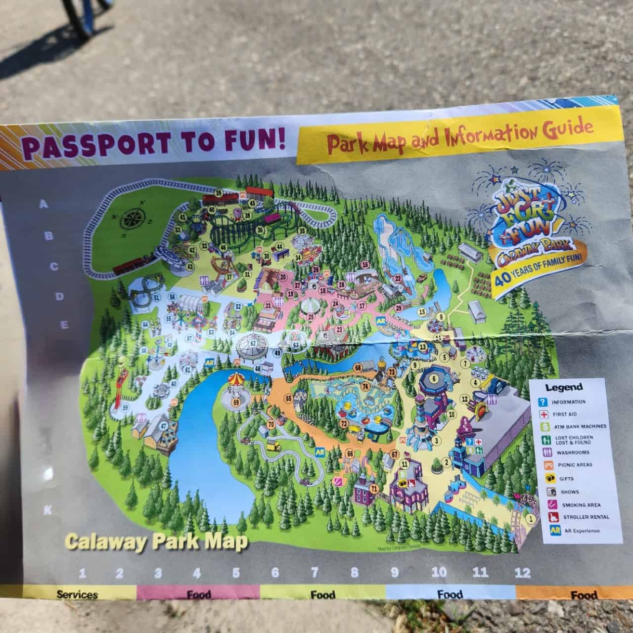 Calaway Park Map  - This map comes in very handy while navigating the park. It's not a huge place but it's big enough to want a copy of the map! 