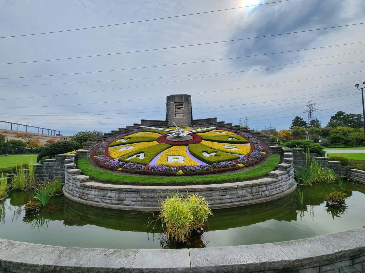Floral Clock Niagara Falls Ontario  - This neat roadside attraction changes every year. So if you've seen it before, it will look different each year. You can even go around back and explore the history and inner workings of this cool oversized clock in Niagara Falls. 