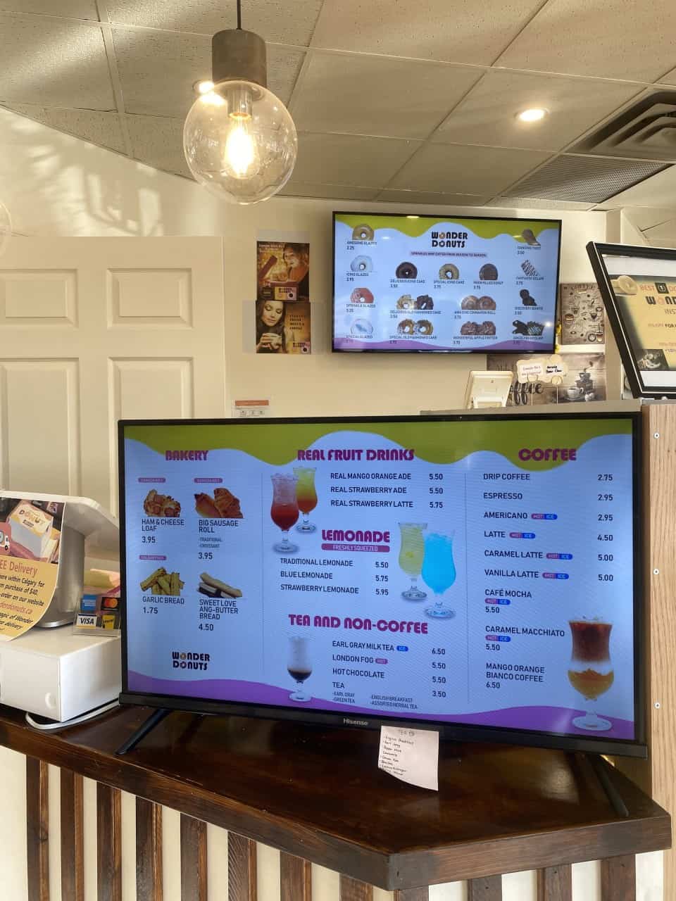 Wonder Donuts Menu Calgary Alberta Canada - You will find a diverse menu with a variety of donut and drink options. 
