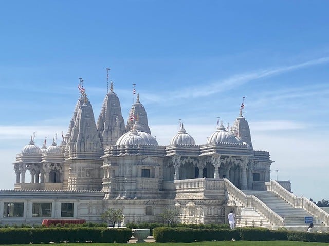 Outside view of BAPS Hindu Temple in Etobicoke, Ontario, Canada  - An outside view of the BAPS Shri Swaminarayan Mandir in Etobicoke, Ontario, Canada.