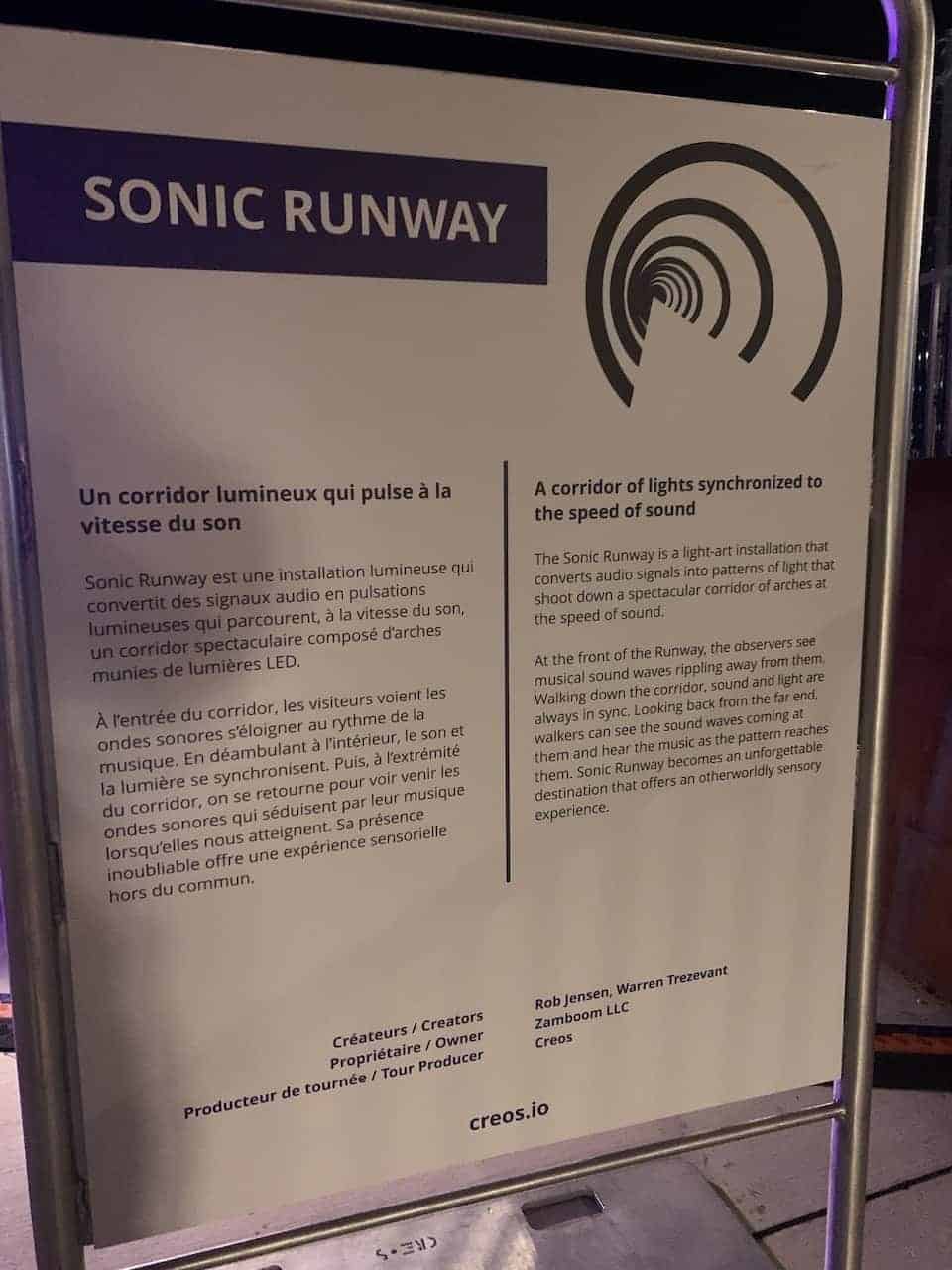 Sonic Runway Pier 8 Hamilton Ontario Information Sign - There was a sign at the start for visitors to learn how the Sonic Runway in Hamilton, Ontario works.