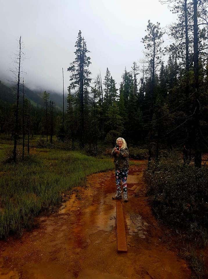 Adventure Seeker at the Paint Pots - Kootenay National Park British Columbia 2023-11-28 - Impossible not to get muddy after rain at the Paint Pots in Kootenay National Park, British Columbia. But we had fun!